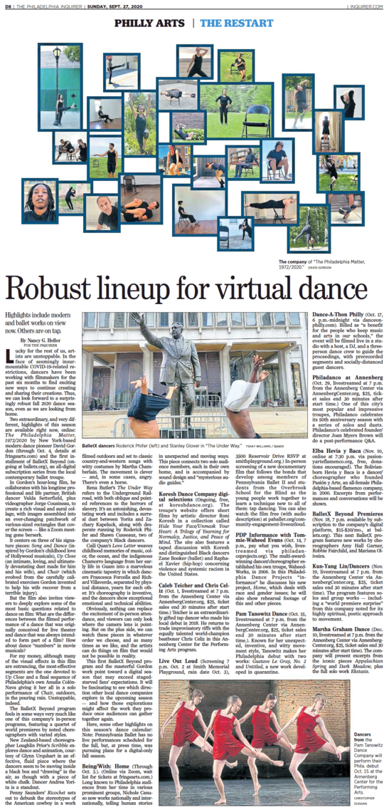 Philadelphia Inquirer, print edition 9/27/20