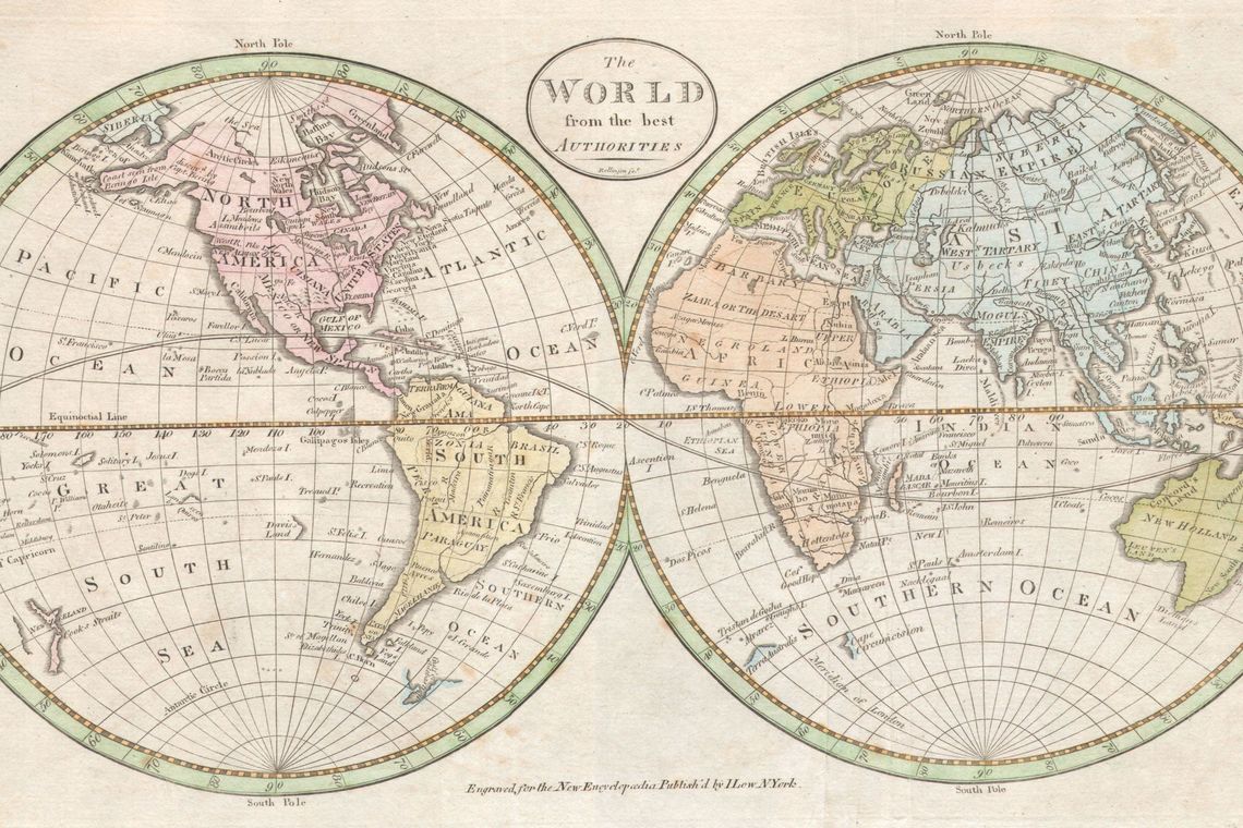 1798 Payne map of the world